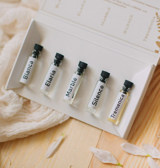 5 Echantillons de parfum bio pour femme - Arômes de Provence - Rhus Midoria - Kit 4